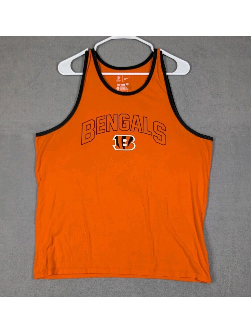 Nike Mens Large Orange Cincinnati Bengals NFL Football Athletic Tank Top Dri Fit